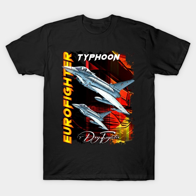 Eurofighter Typhoon Fighterjet T-Shirt by aeroloversclothing